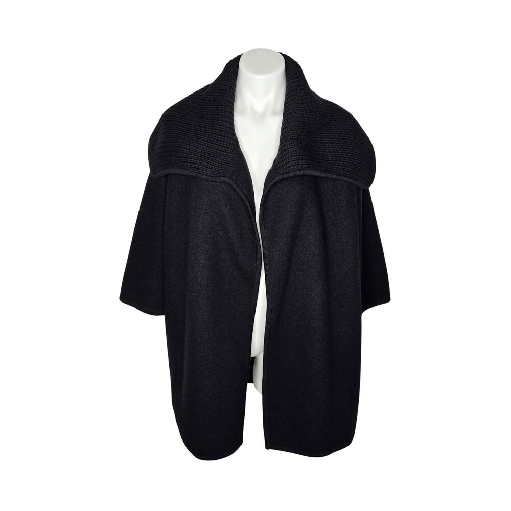VINCE Women's Thick Wool Wrap Cardigan Black Size Small